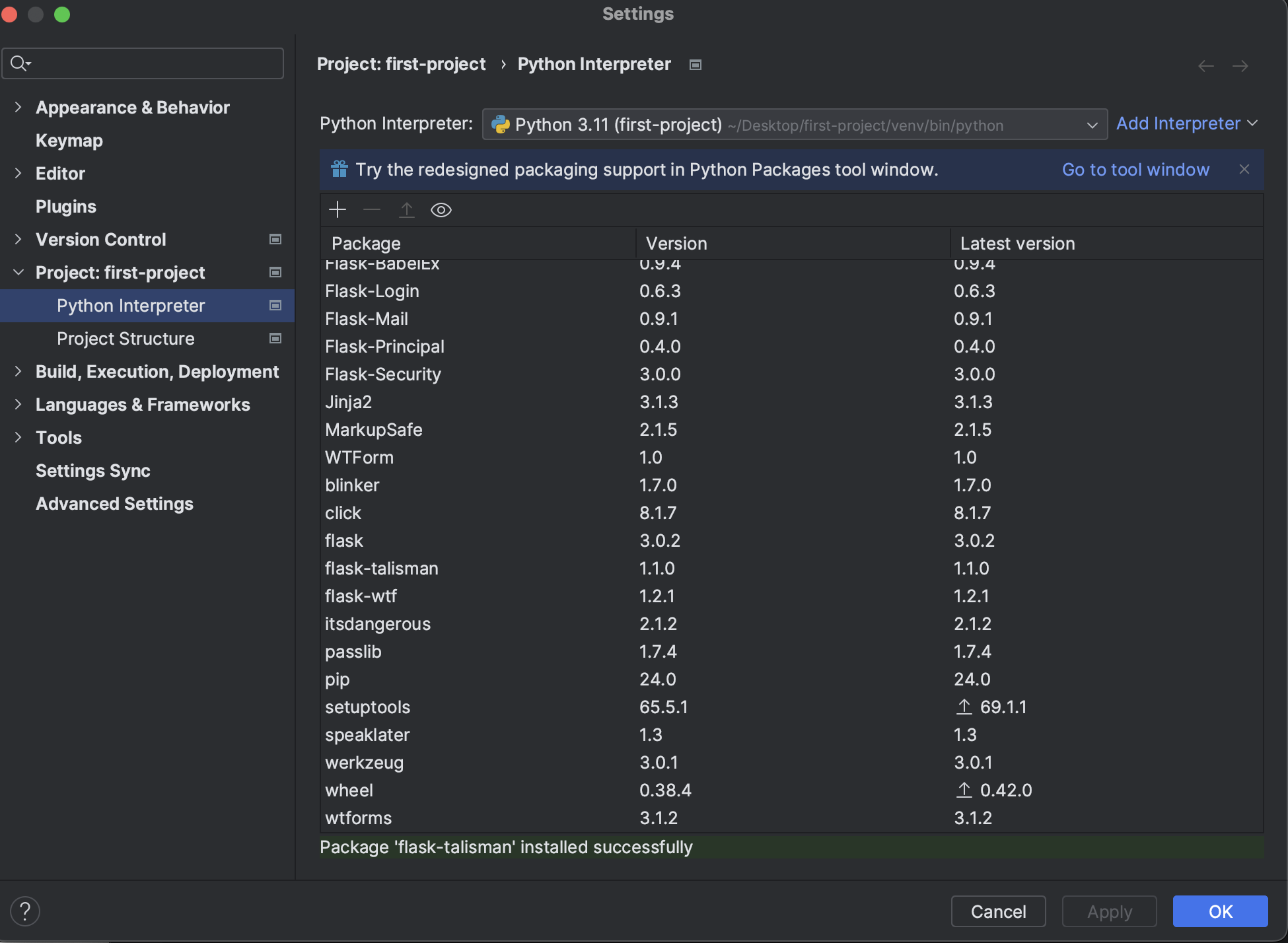 Interpreter Settings
