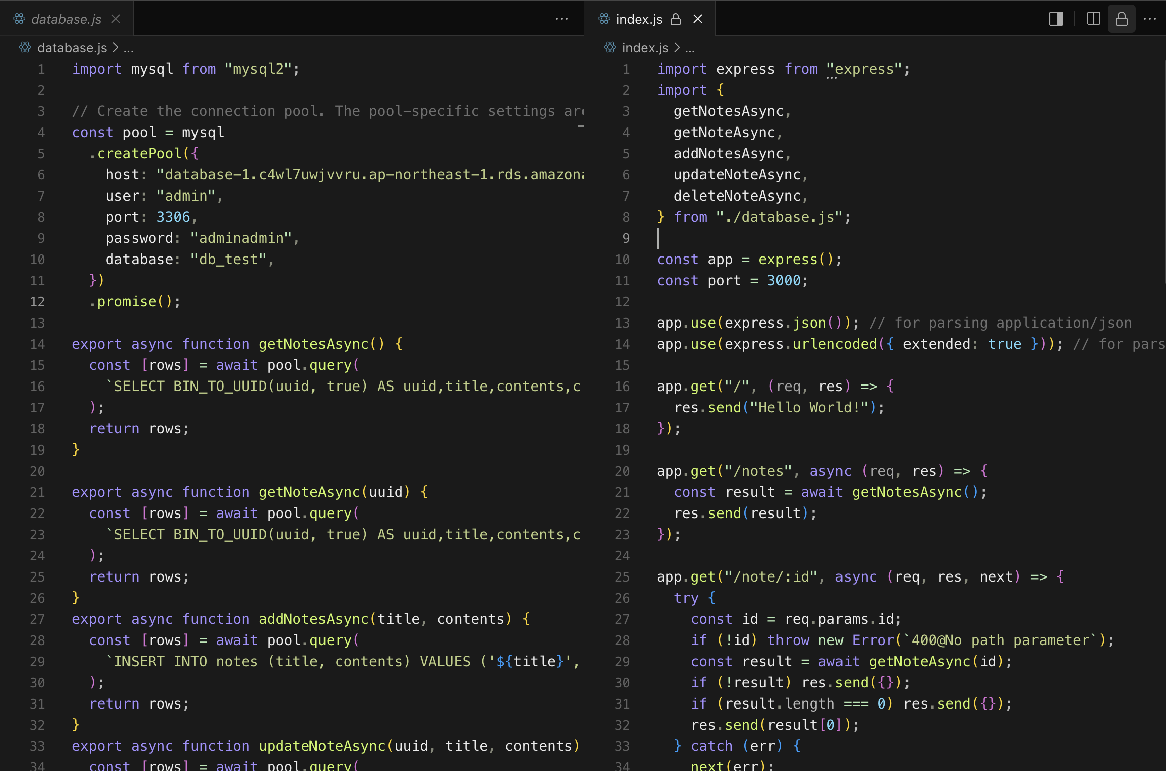 Express with Database